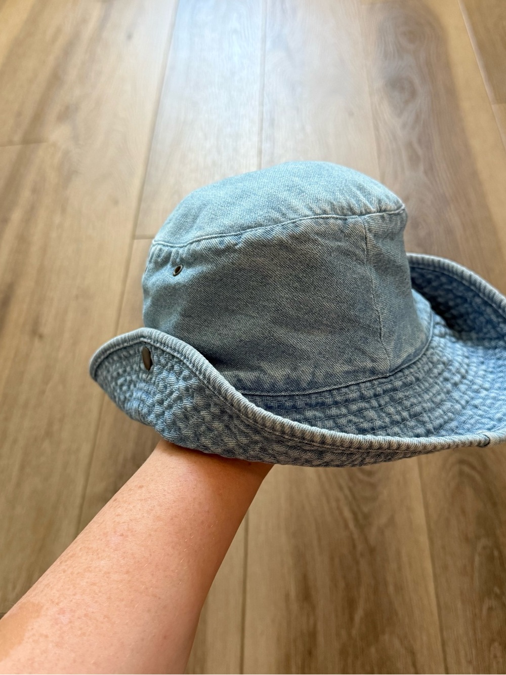 Vintage Eddie Bauer Light Wash Denim Bucket Hat